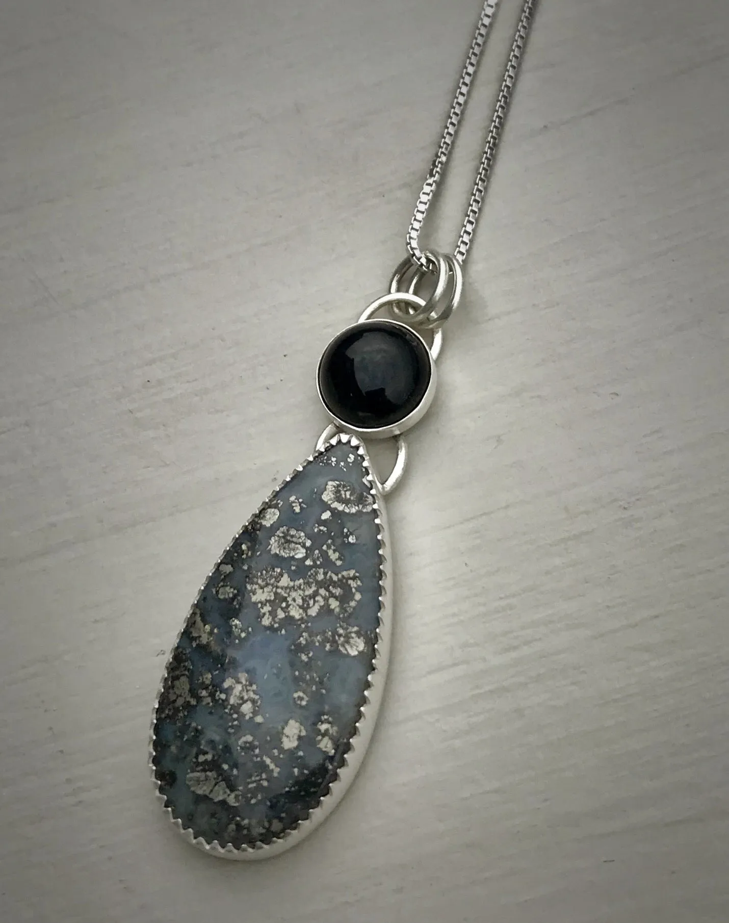 Onyx & Marcasite Pendant