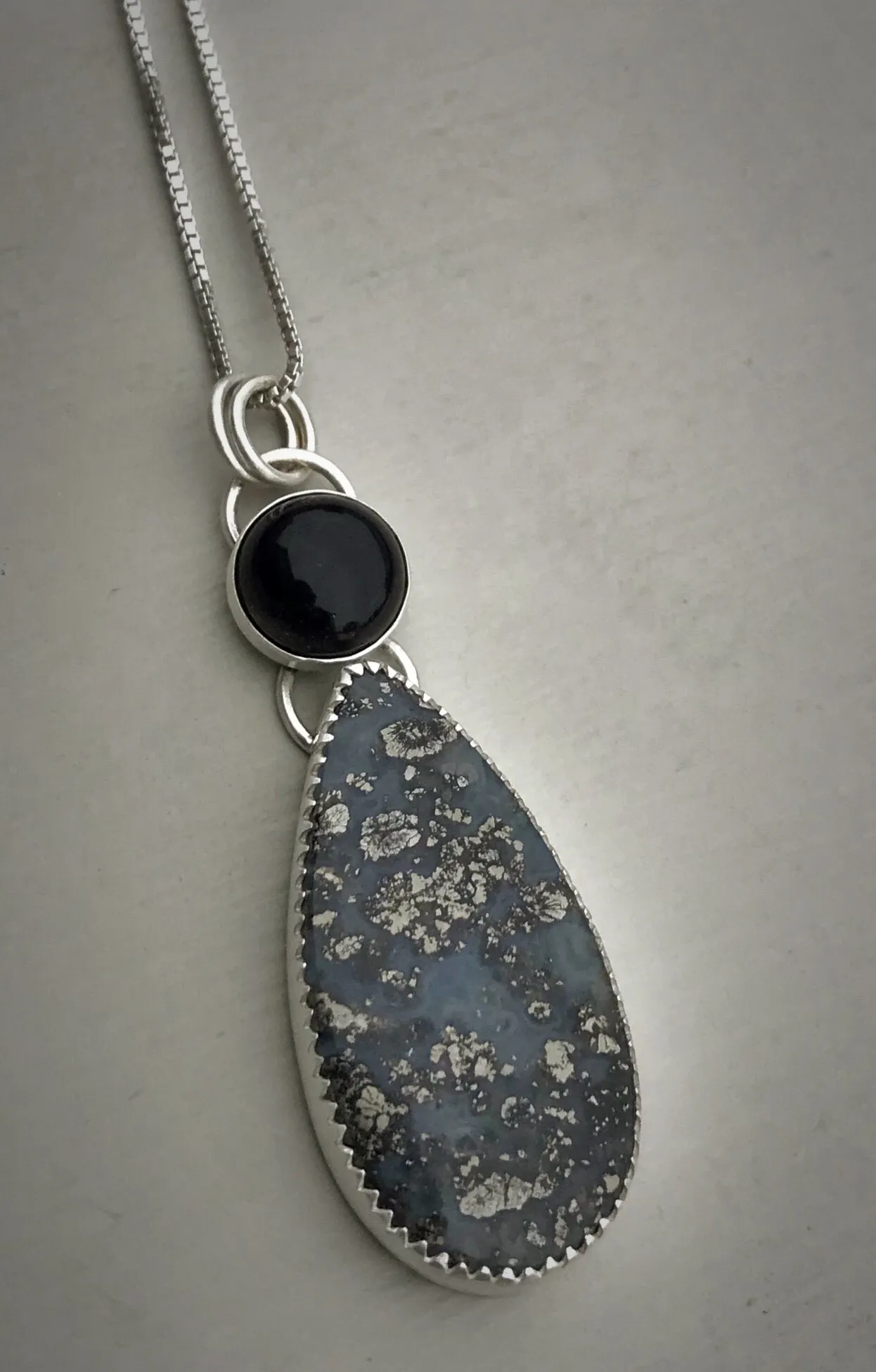 Onyx & Marcasite Pendant