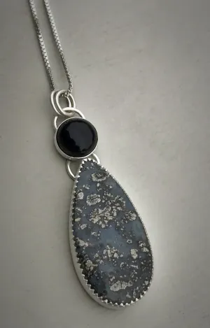 Onyx & Marcasite Pendant
