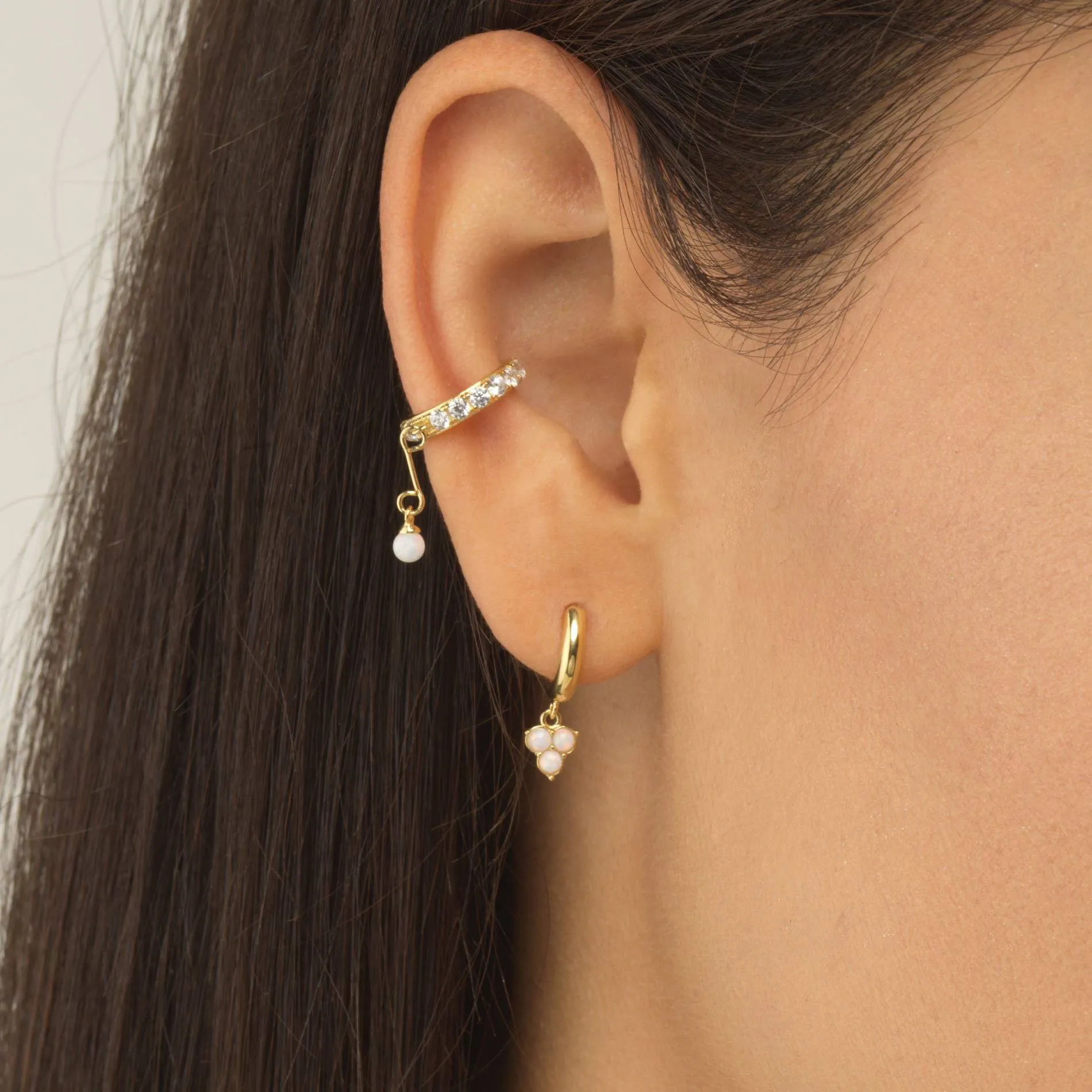 Opal Dangle Ear Cuff
