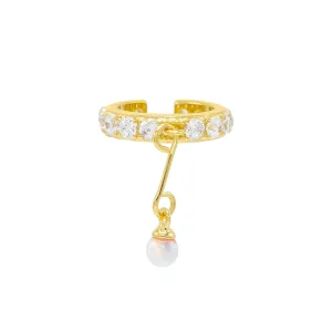 Opal Dangle Ear Cuff