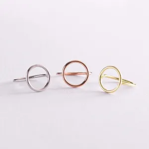 Open Circle Wire Ring in Sterling Silver Geometric Jewelry