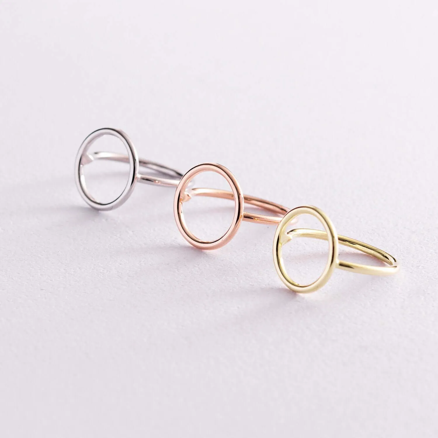 Open Circle Wire Ring in Sterling Silver Geometric Jewelry
