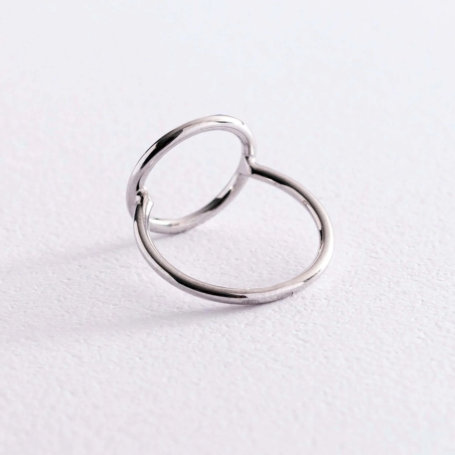 Open Circle Wire Ring in Sterling Silver Geometric Jewelry