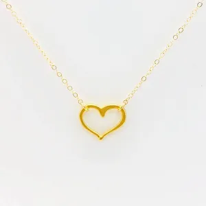 Open Heart 14K Gold Necklace