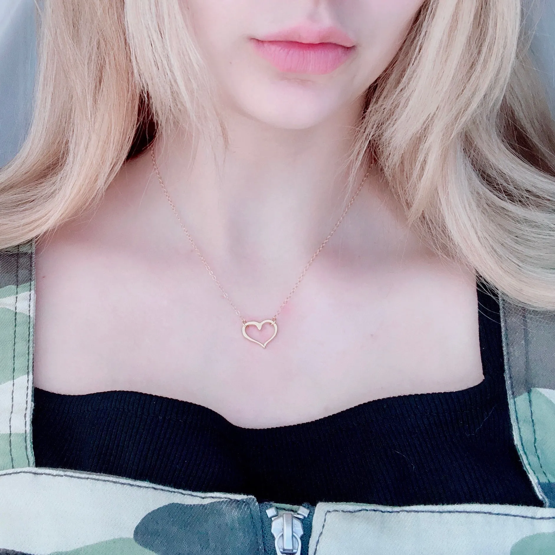 Open Heart 14K Gold Necklace