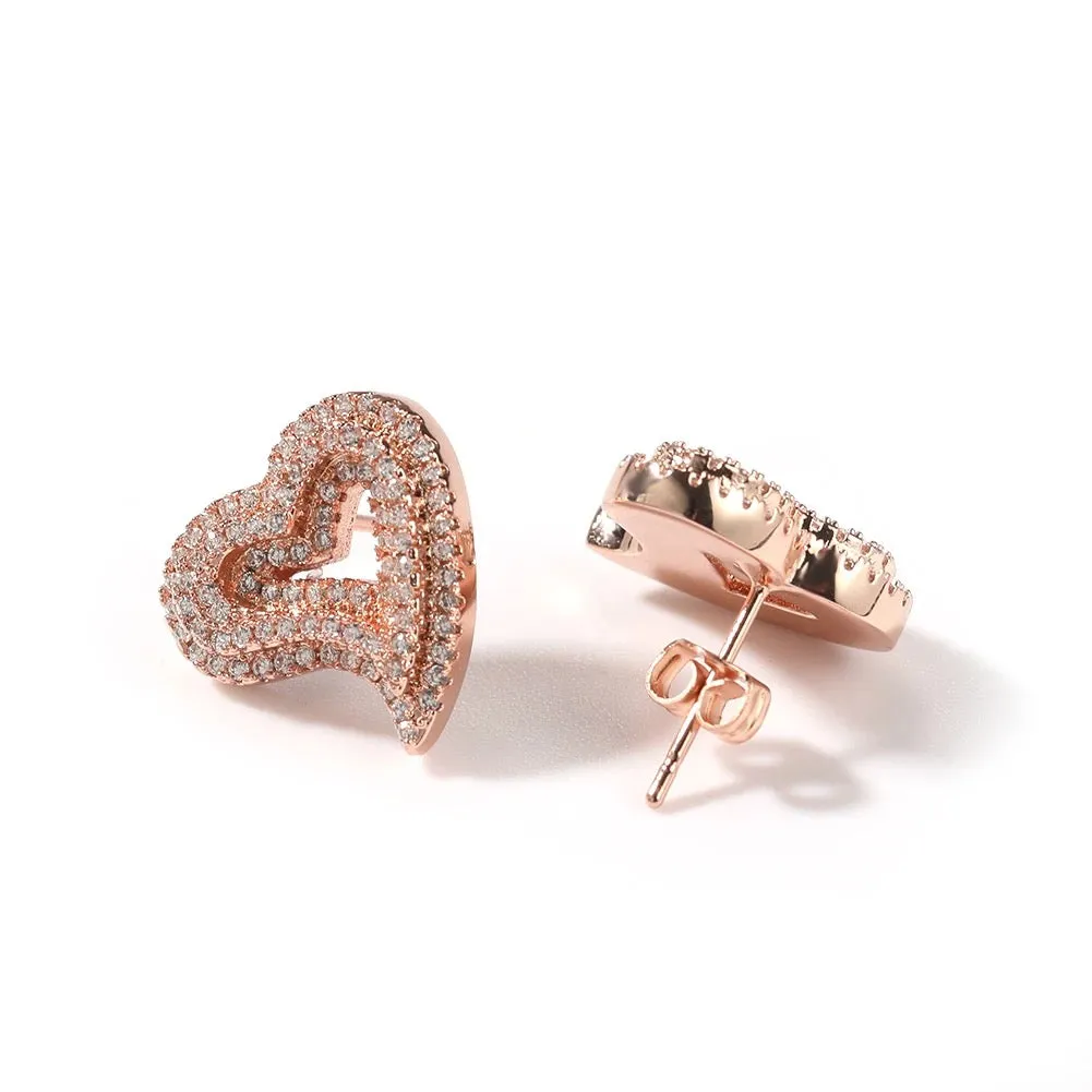 OPEN HOLLOW HEART EARRINGS