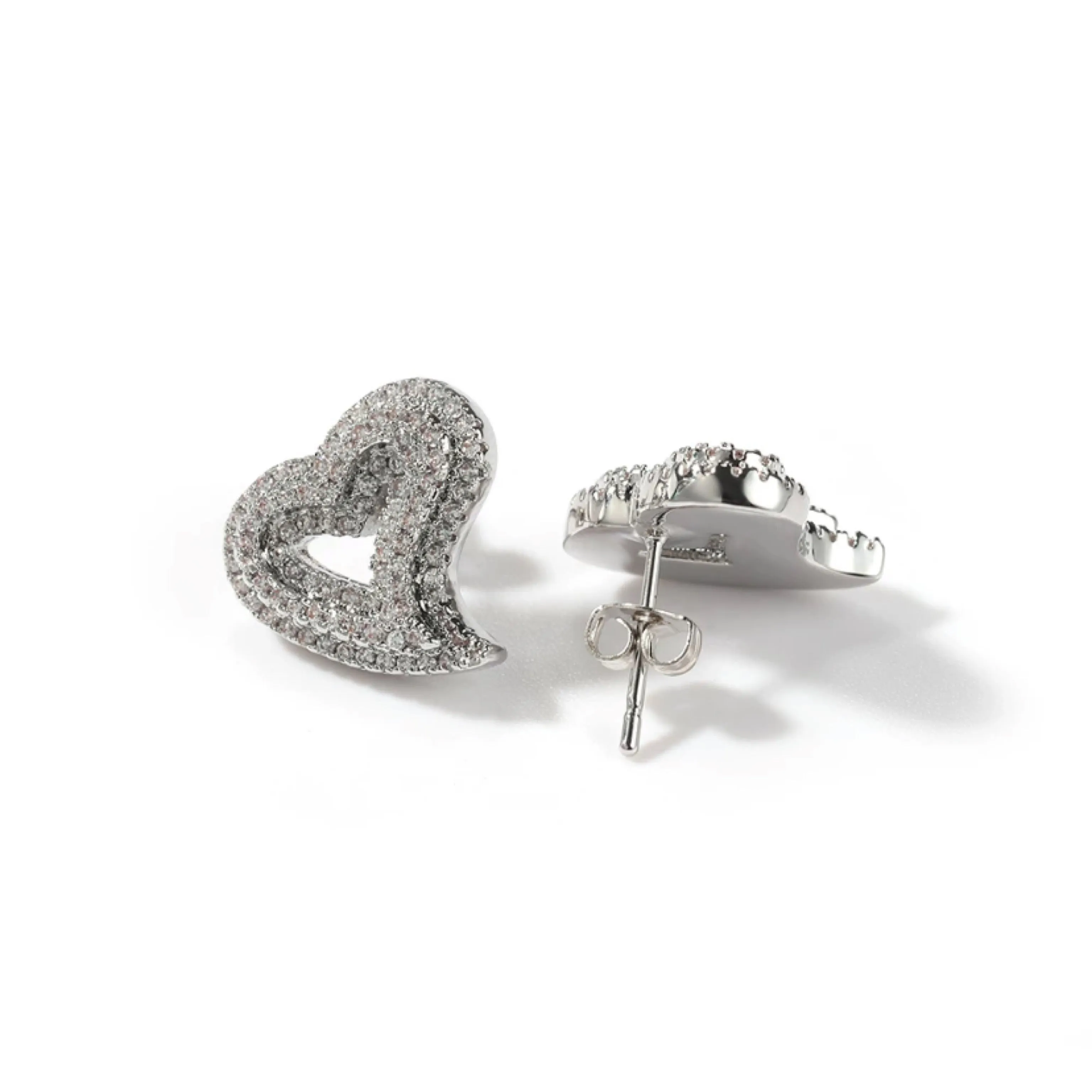 OPEN HOLLOW HEART EARRINGS