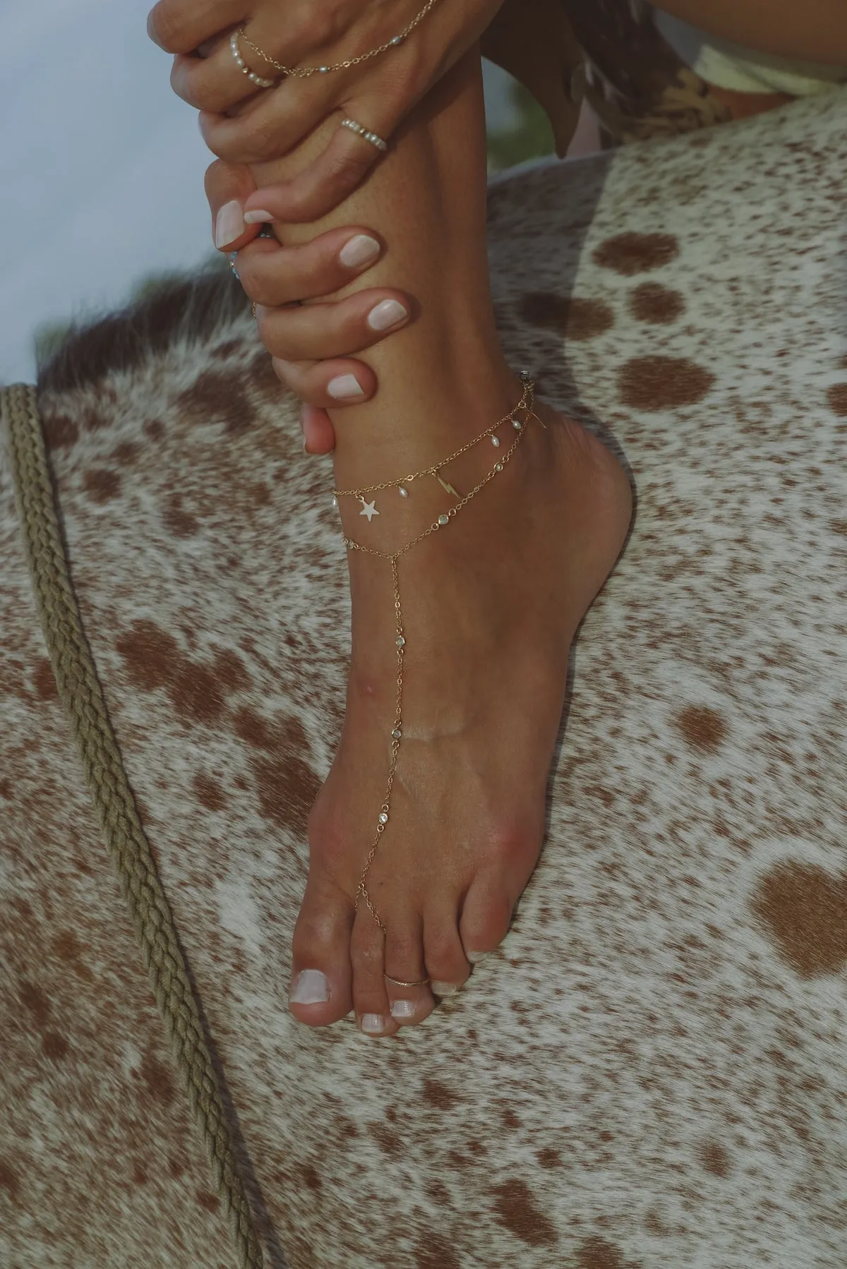 Orchid Foot Chain