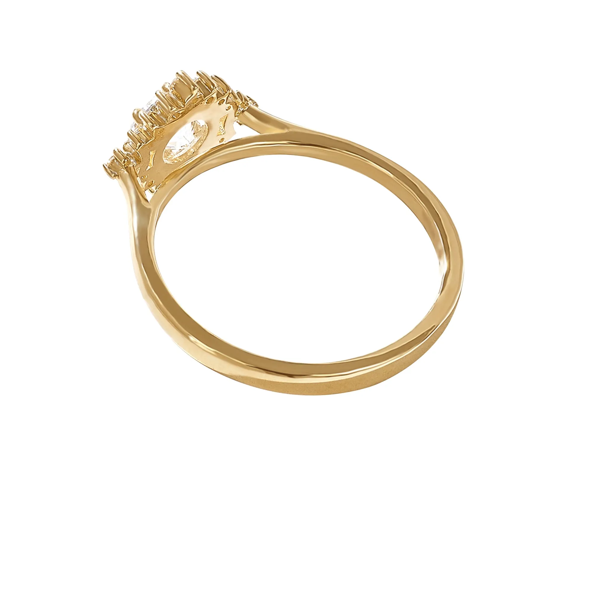 Oval Diamond Vintage Solitaire Engagement Ring in Gold