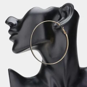 Oversized Black Glittered Hoop Fun Fashion Earrings | 3.1" | Hoop Earrings |  634145