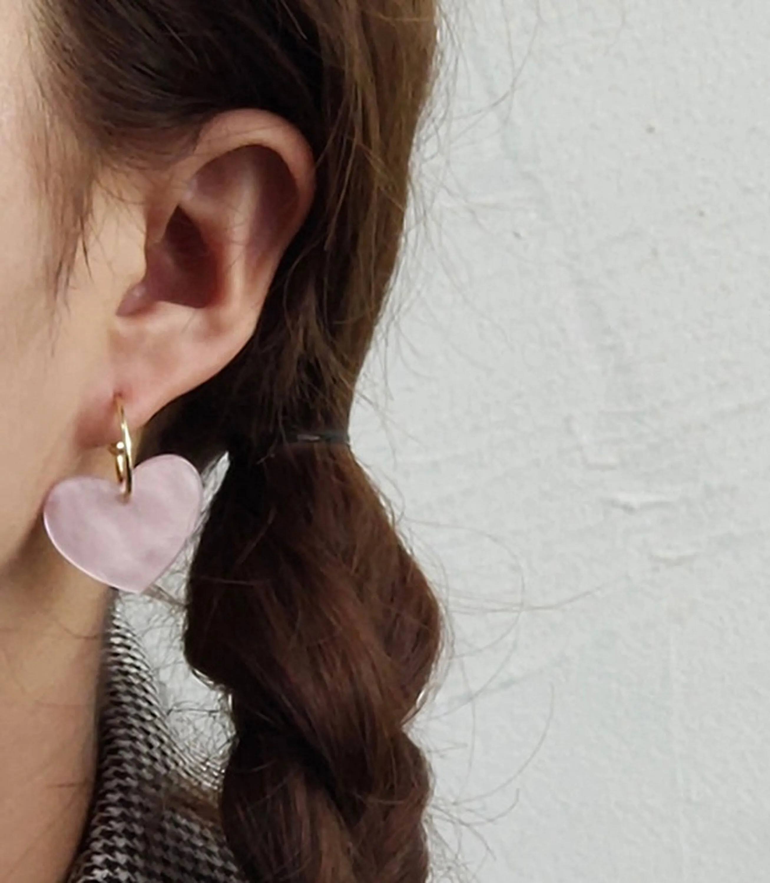 Pastel Pink Heart Mismatched Earrings