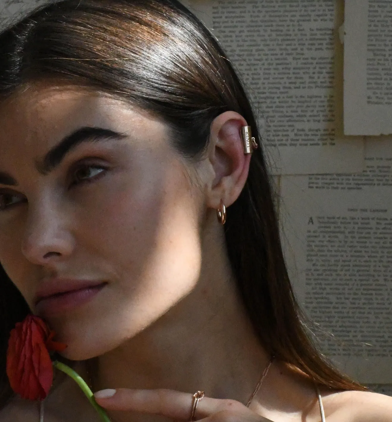 Pavé Sapphire Heart Ear Cuff