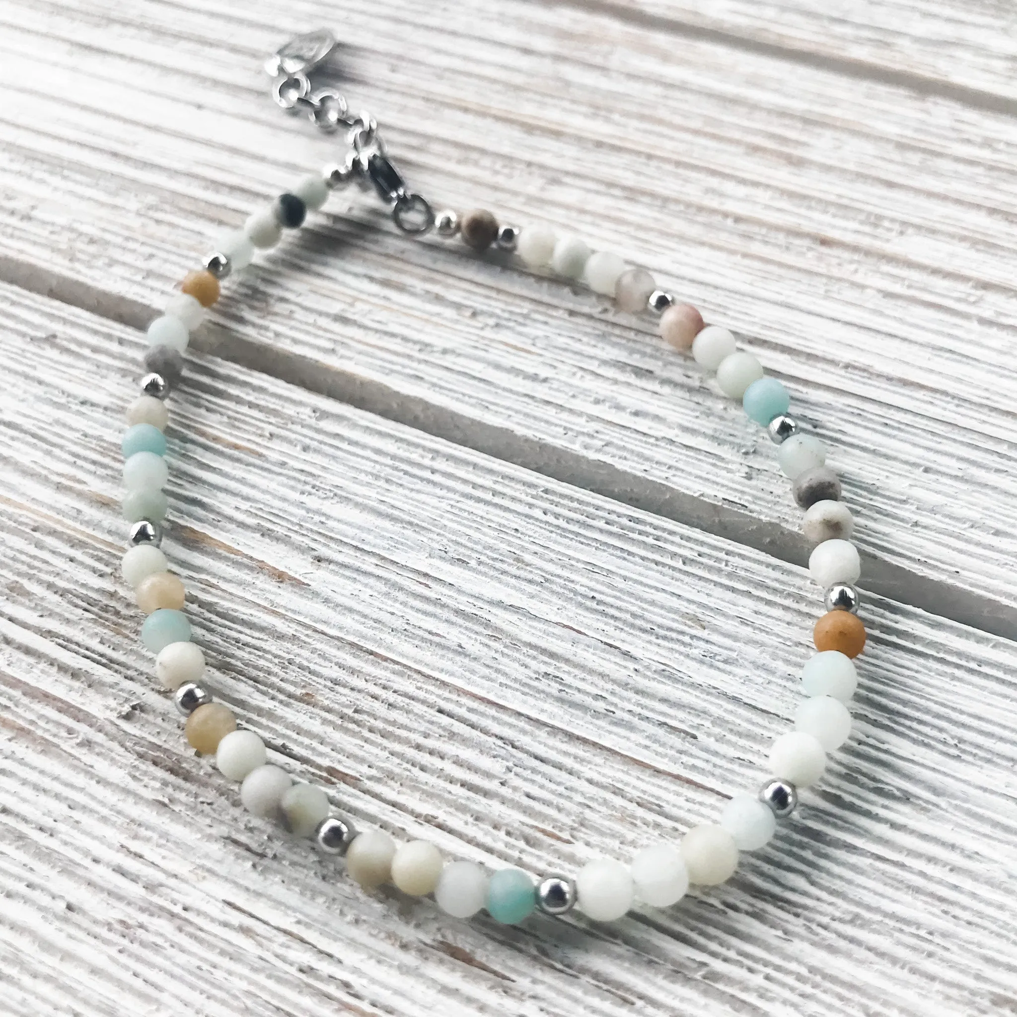 Payton Stone Anklet | Petite Seafoam