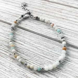 Payton Stone Anklet | Petite Seafoam
