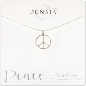 “Peace” Sterling Silver Necklace on Personalized Jewelry Card