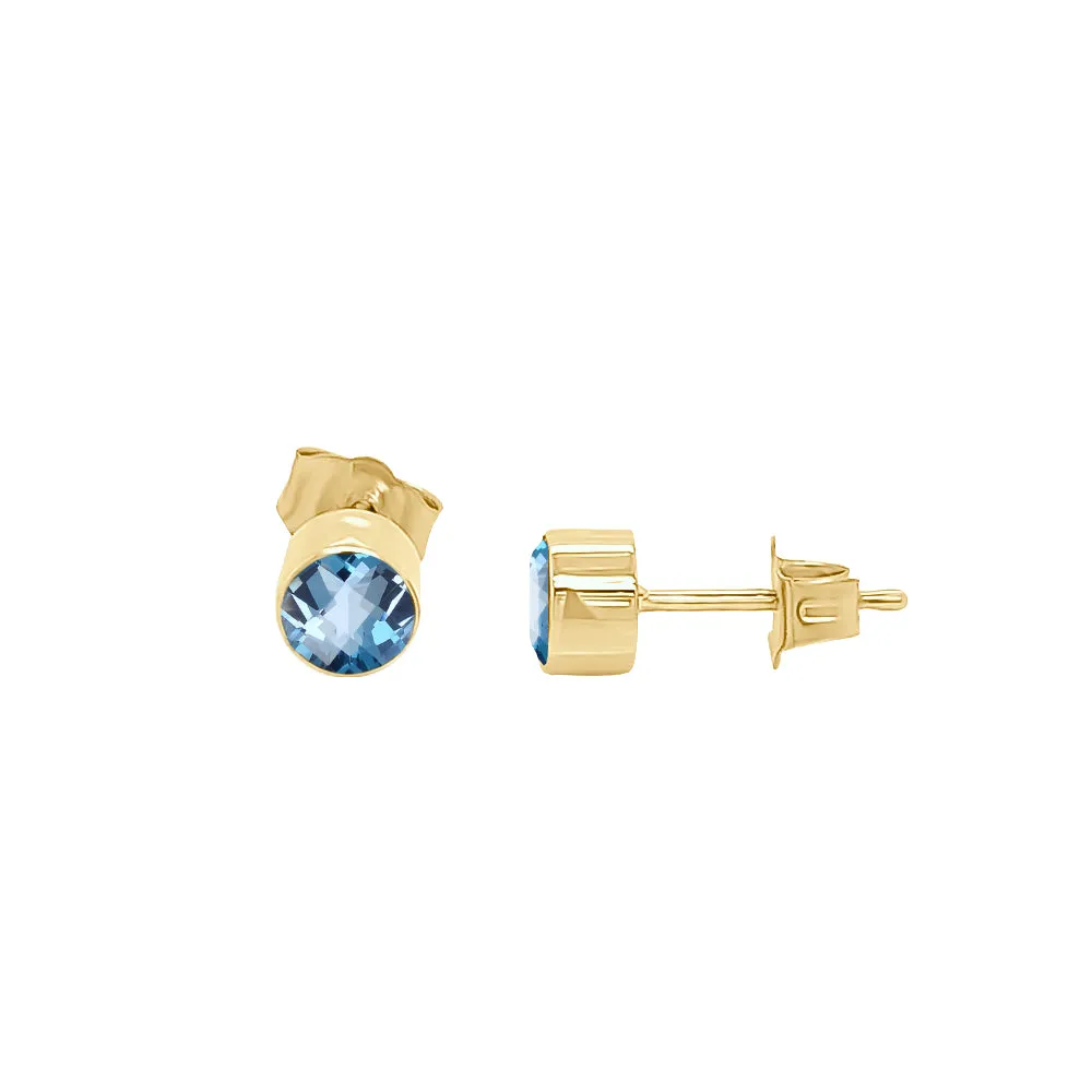 Pear Shape Gemstone & 0.04Ct Diamond Mismatched Earring Set in 14K Gold