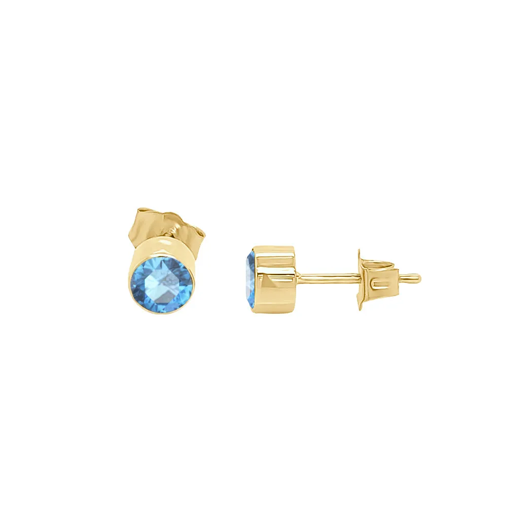 Pear Shape Gemstone & 0.04Ct Diamond Mismatched Earring Set in 14K Gold