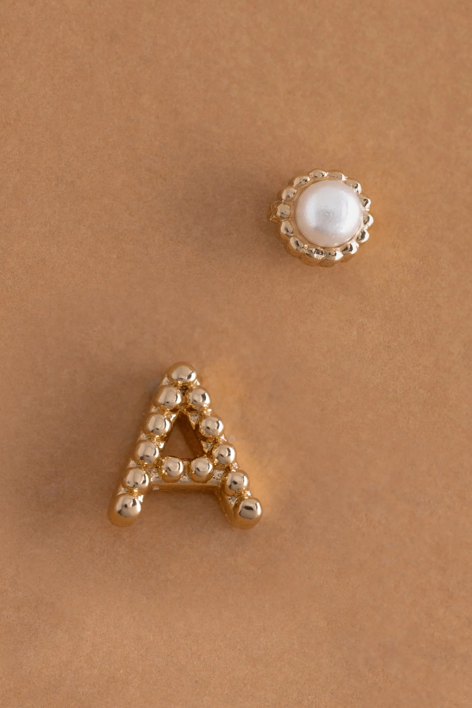 Pearl A Ball Stud Earrings