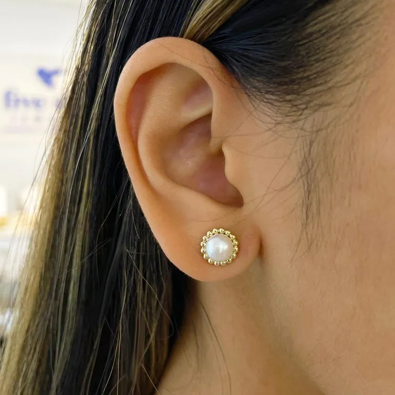 Pearl Beaded Frame Earrings