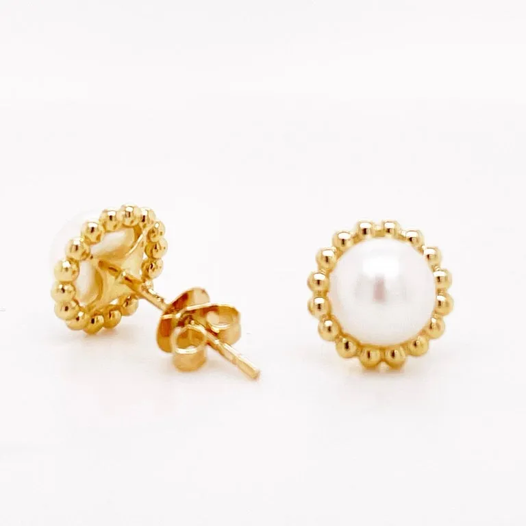 Pearl Beaded Frame Earrings