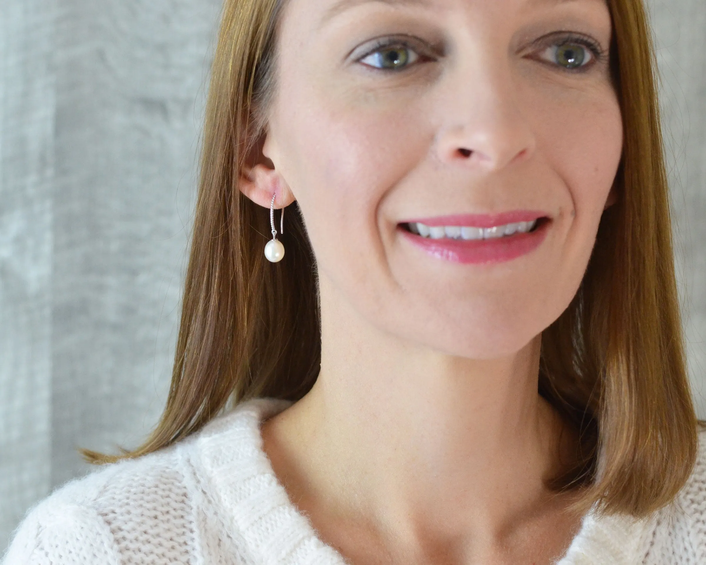 PEARL DROP TWIST EARRINGS