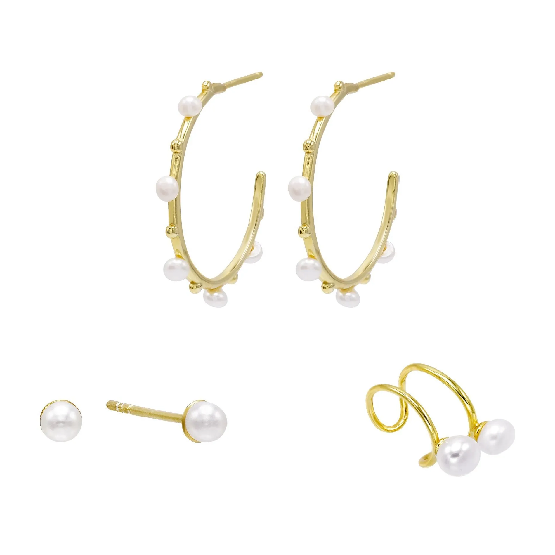 Pearl Earring Combo Set