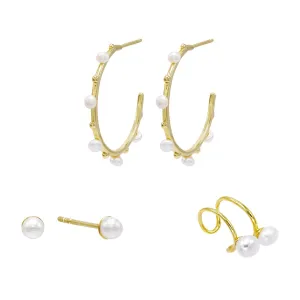 Pearl Earring Combo Set