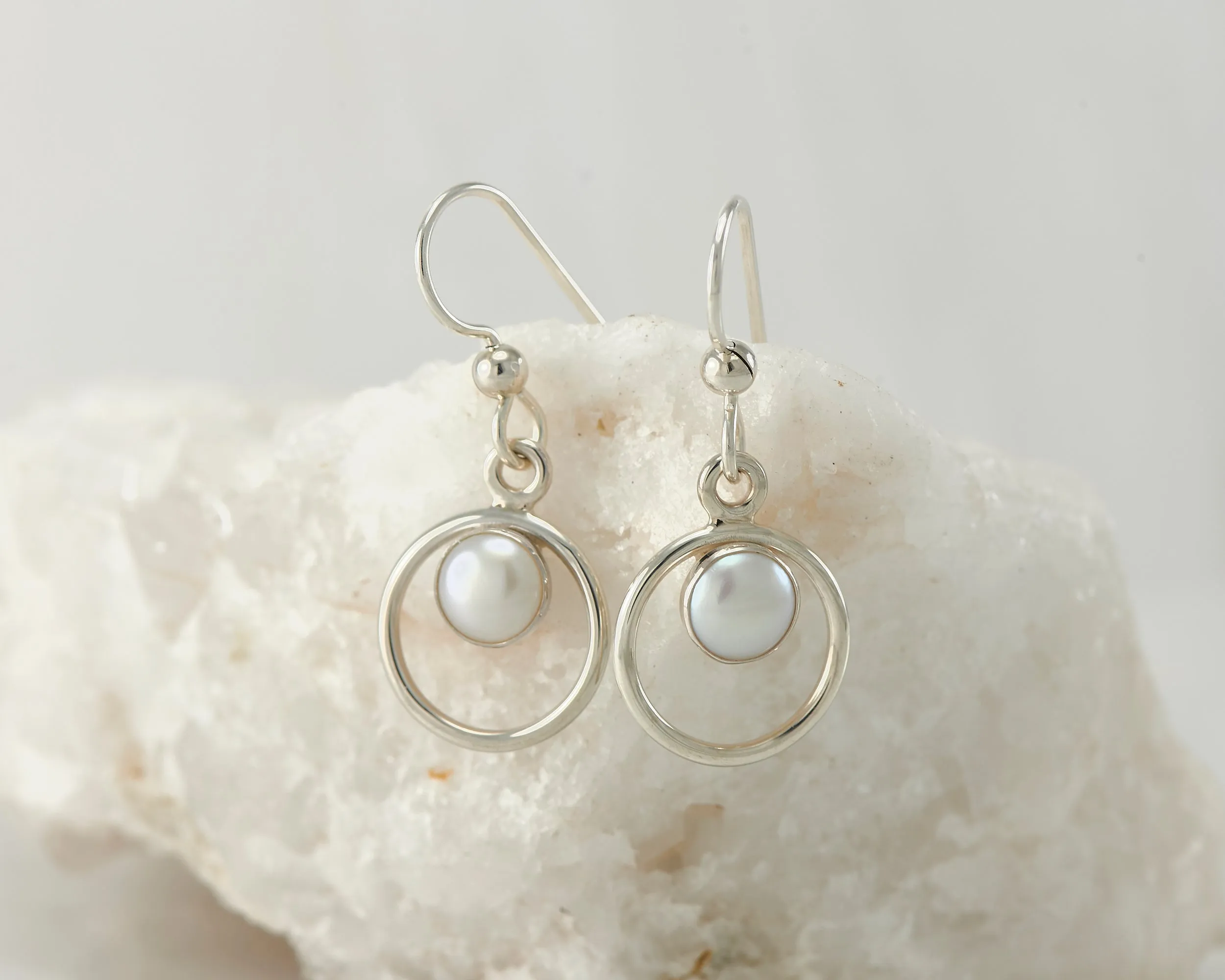 Pearl Hoop Earrings