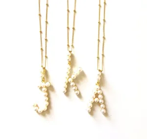 Pearl Initial Necklace