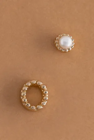 Pearl O Ball Stud Earrings