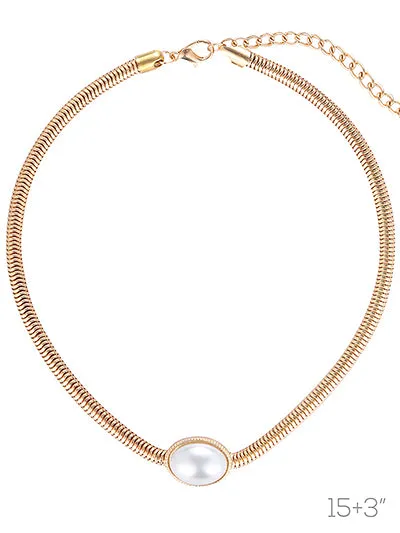 Pearl Omega Necklace