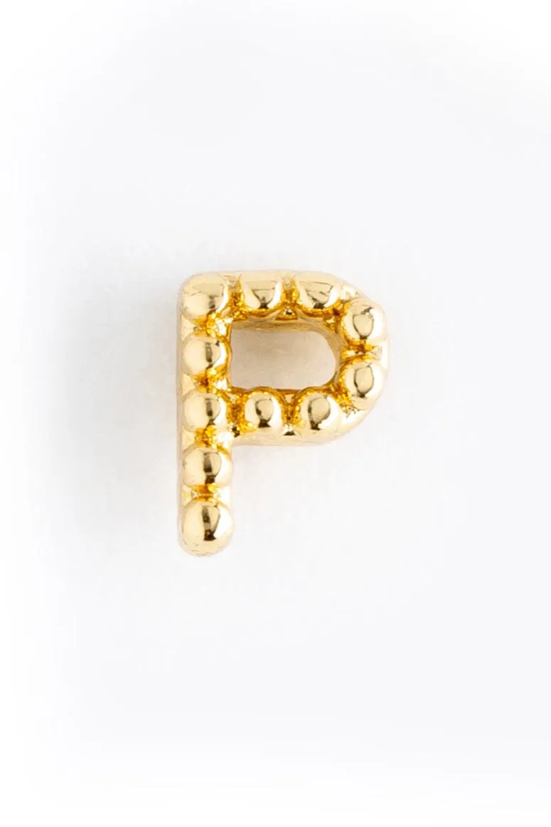 Pearl P Ball Stud Earrings