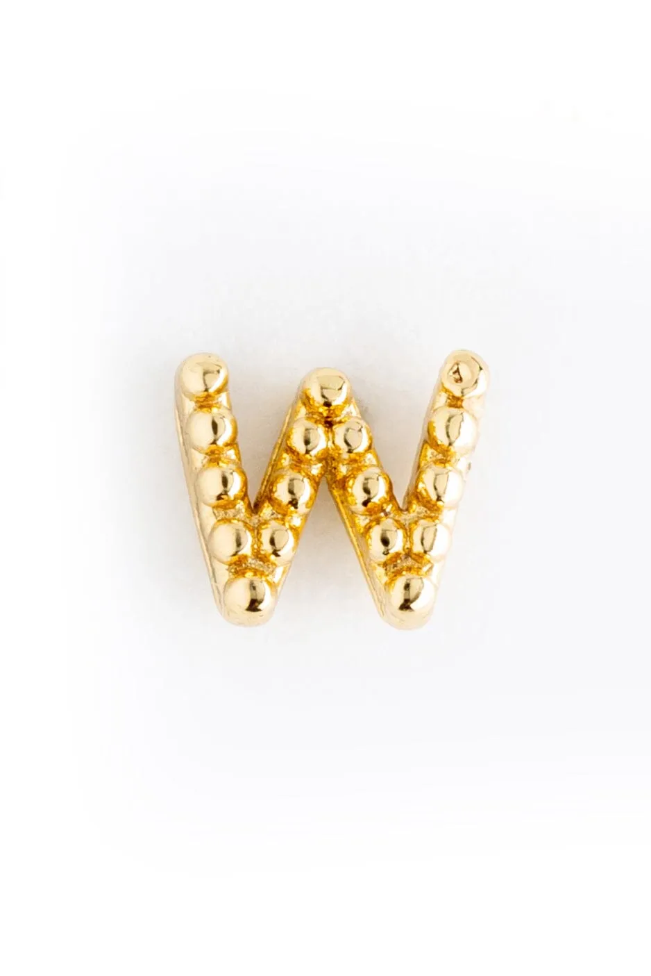 Pearl W Ball Stud Earrings