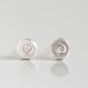 Pebble Stud Earrings in Sterling Silver