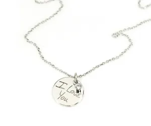 Personal Handwritten Diamond Silver Keepsake Necklace