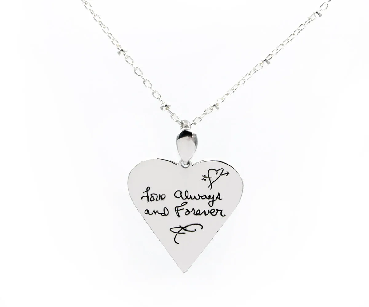 Personal Handwritten Silver Keepsake Necklace