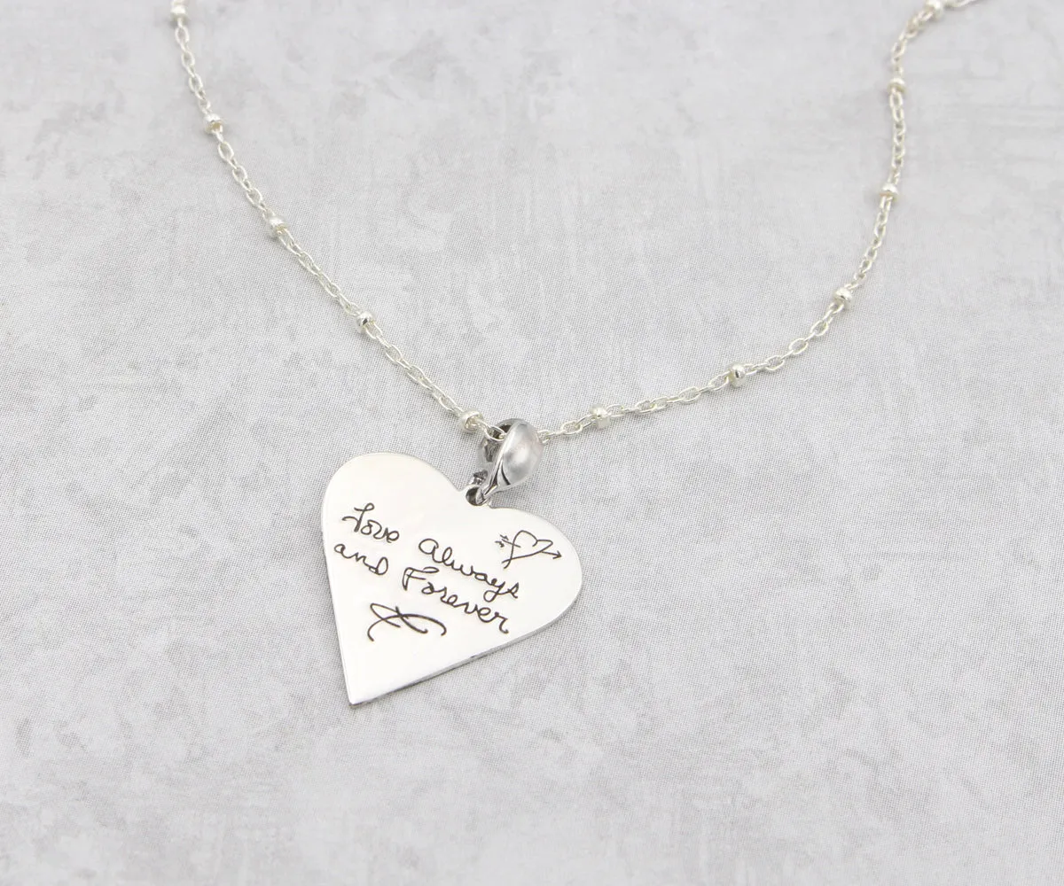 Personal Handwritten Silver Keepsake Necklace