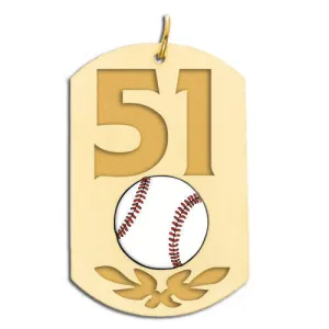 Personalized Baseball Number Dog Tag Color Pendant Jewelry