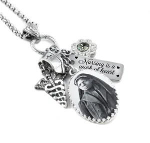 Personalized Black Nurse Necklace
