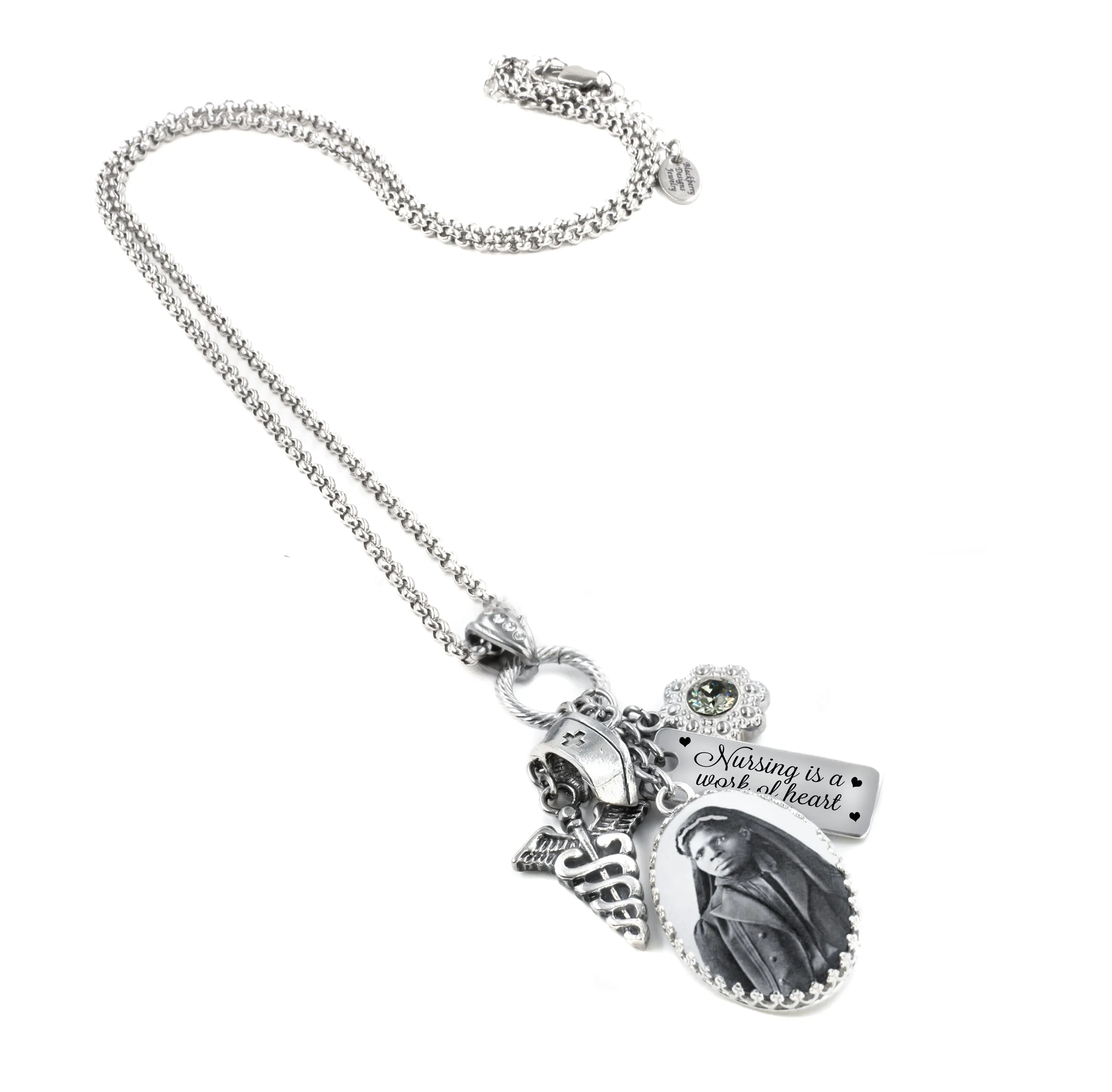 Personalized Black Nurse Necklace
