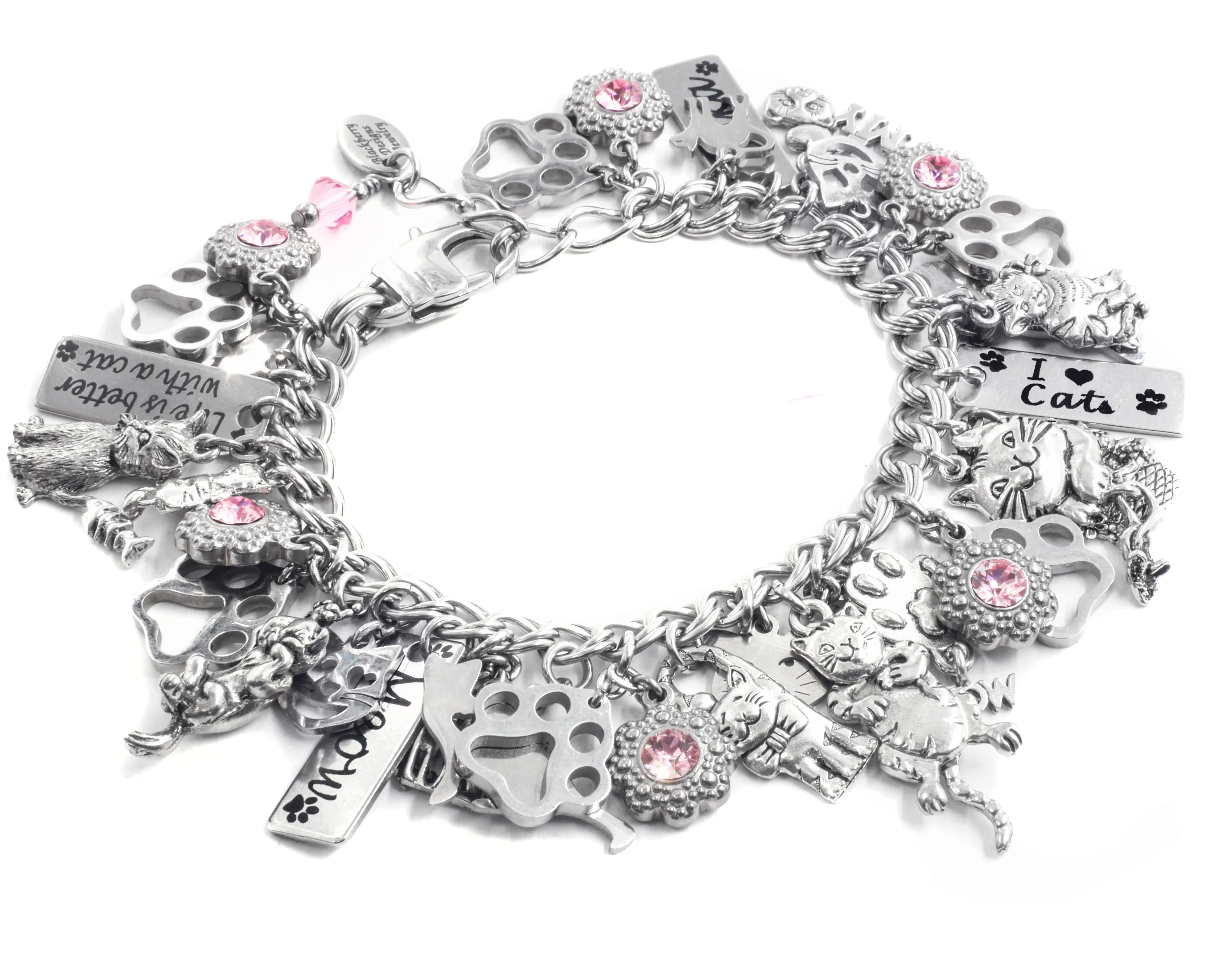 Personalized Cat Charm Bracelet