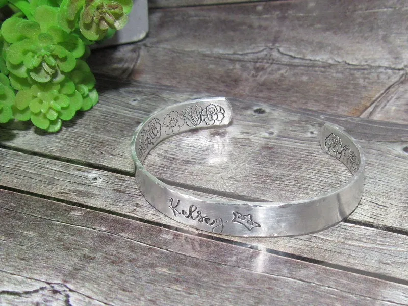 personalized cuff bracelet with your wording , custom hand stamped  jewelry, customized jewelry, handstamped jewelry