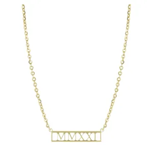 Personalized Cut-Out Roman numeral Necklace