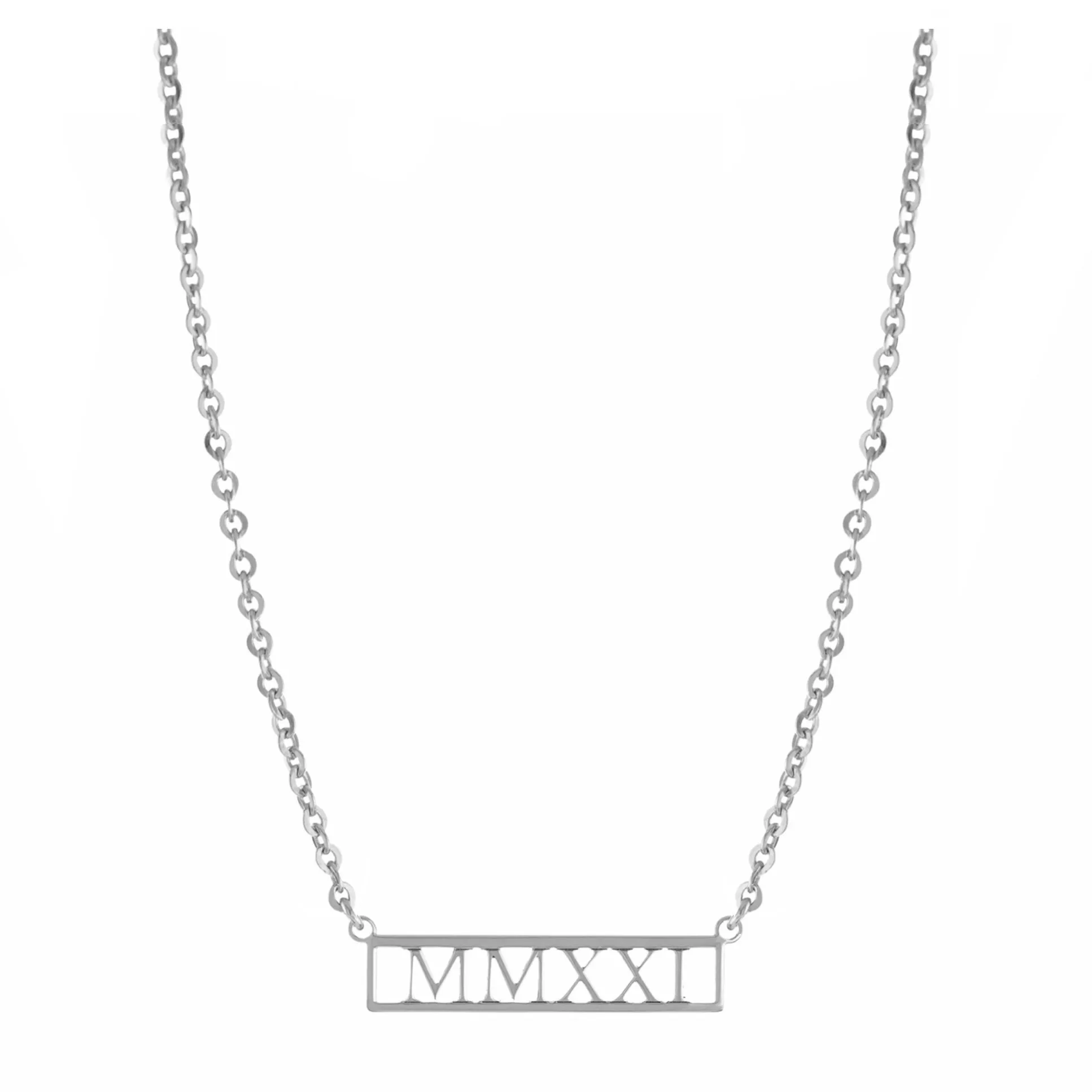 Personalized Cut-Out Roman numeral Necklace
