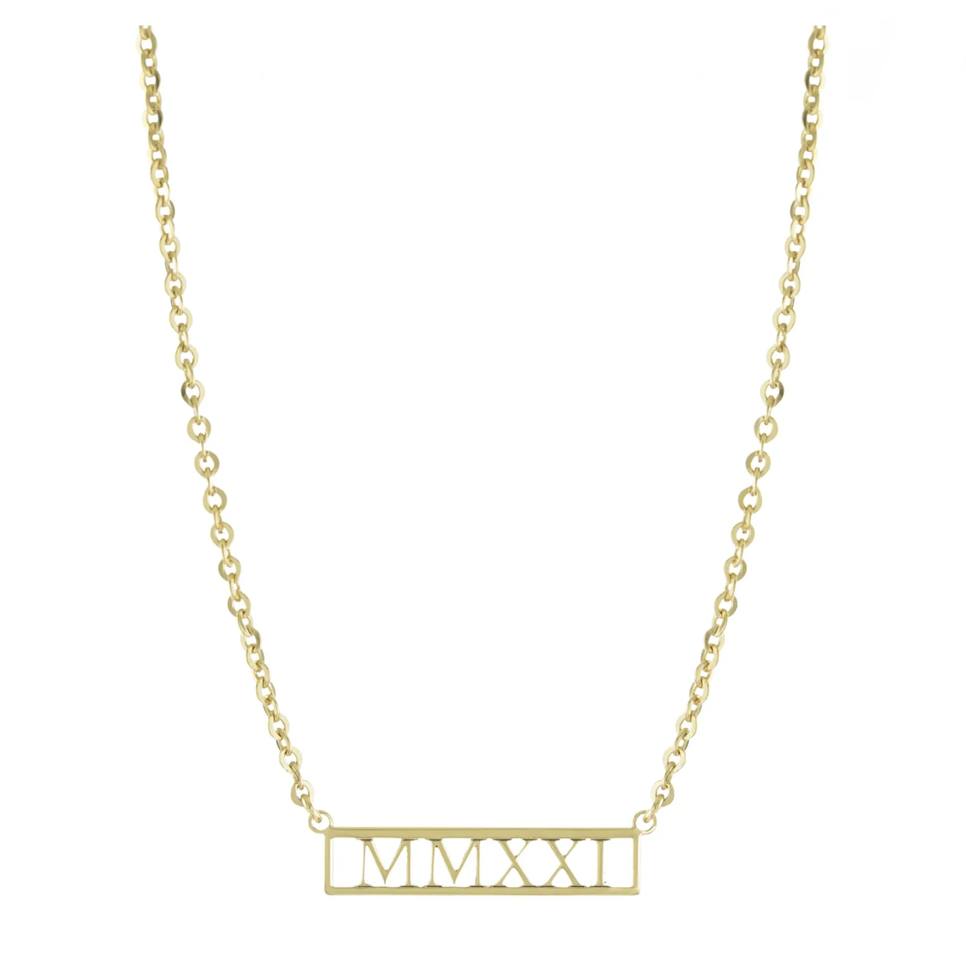 Personalized Cut-Out Roman numeral Necklace