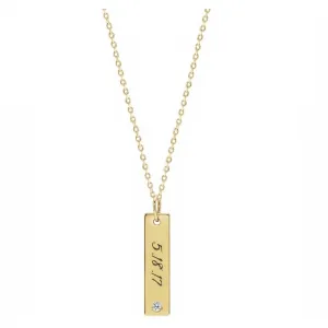 Personalized Diamond Embellished Vertical Bar Necklace