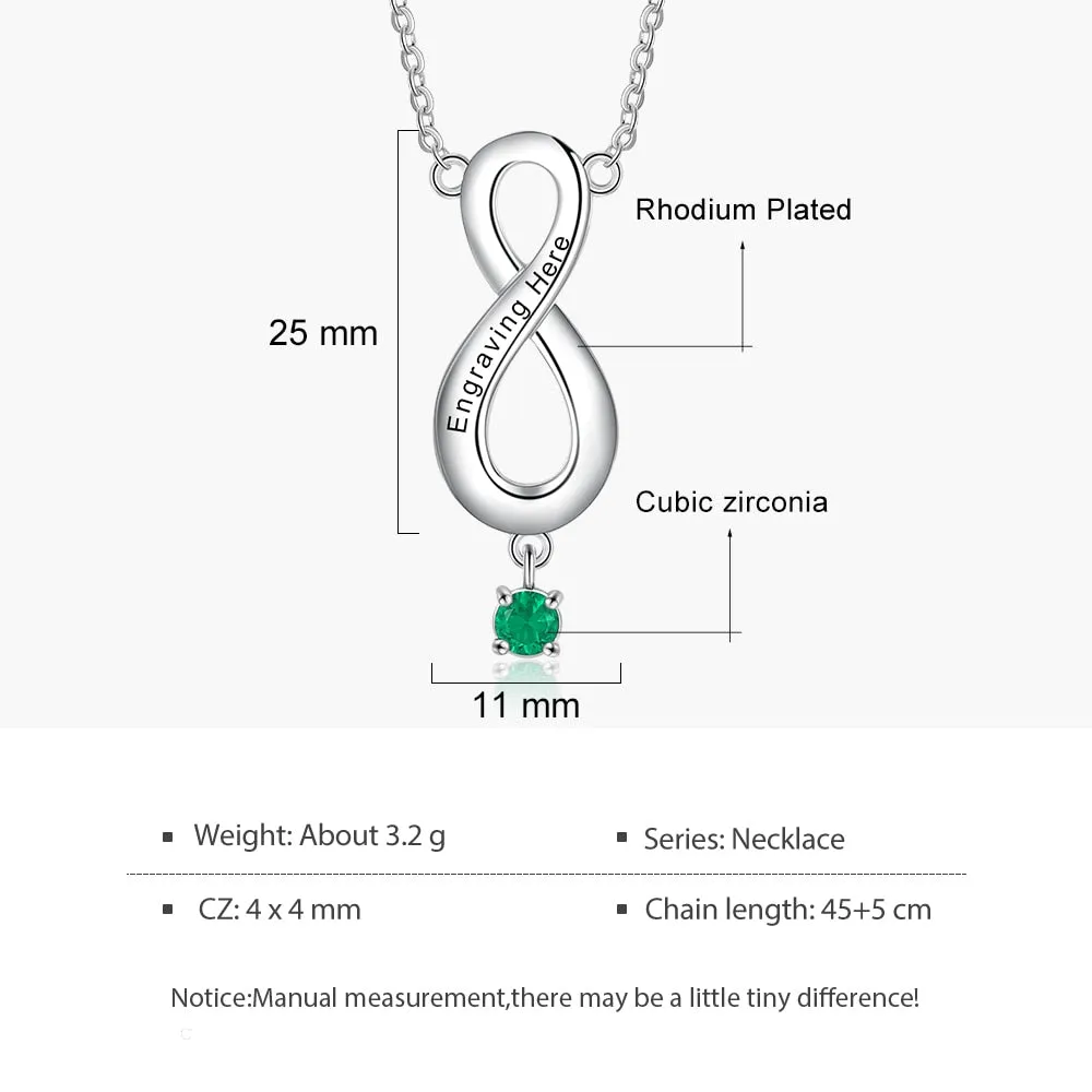 Personalized Engraved Infinity Necklace
