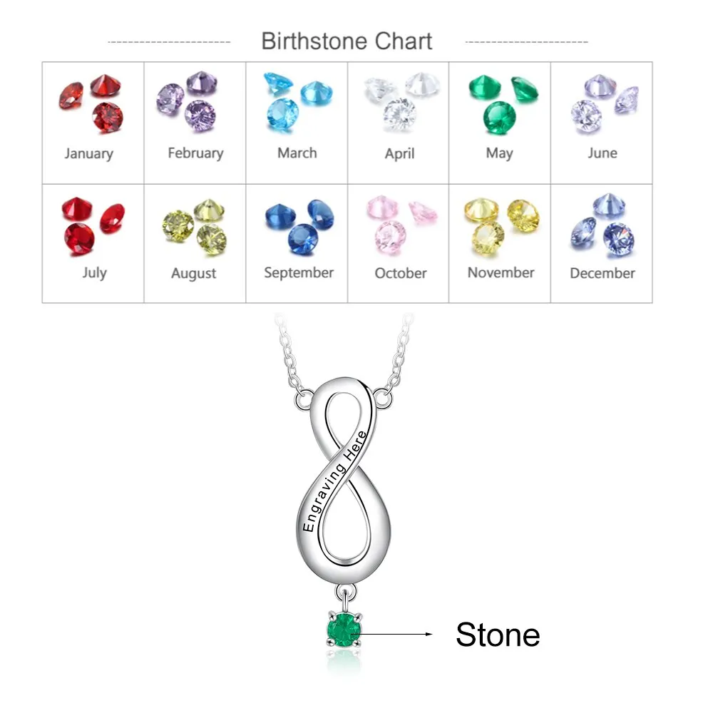 Personalized Engraved Infinity Necklace