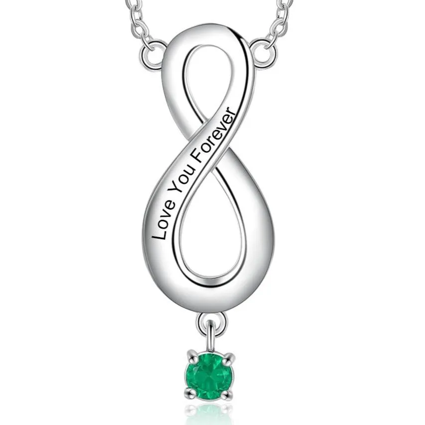 Personalized Engraved Infinity Necklace